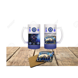 Chelsea Champions league Pint & Coaster Set